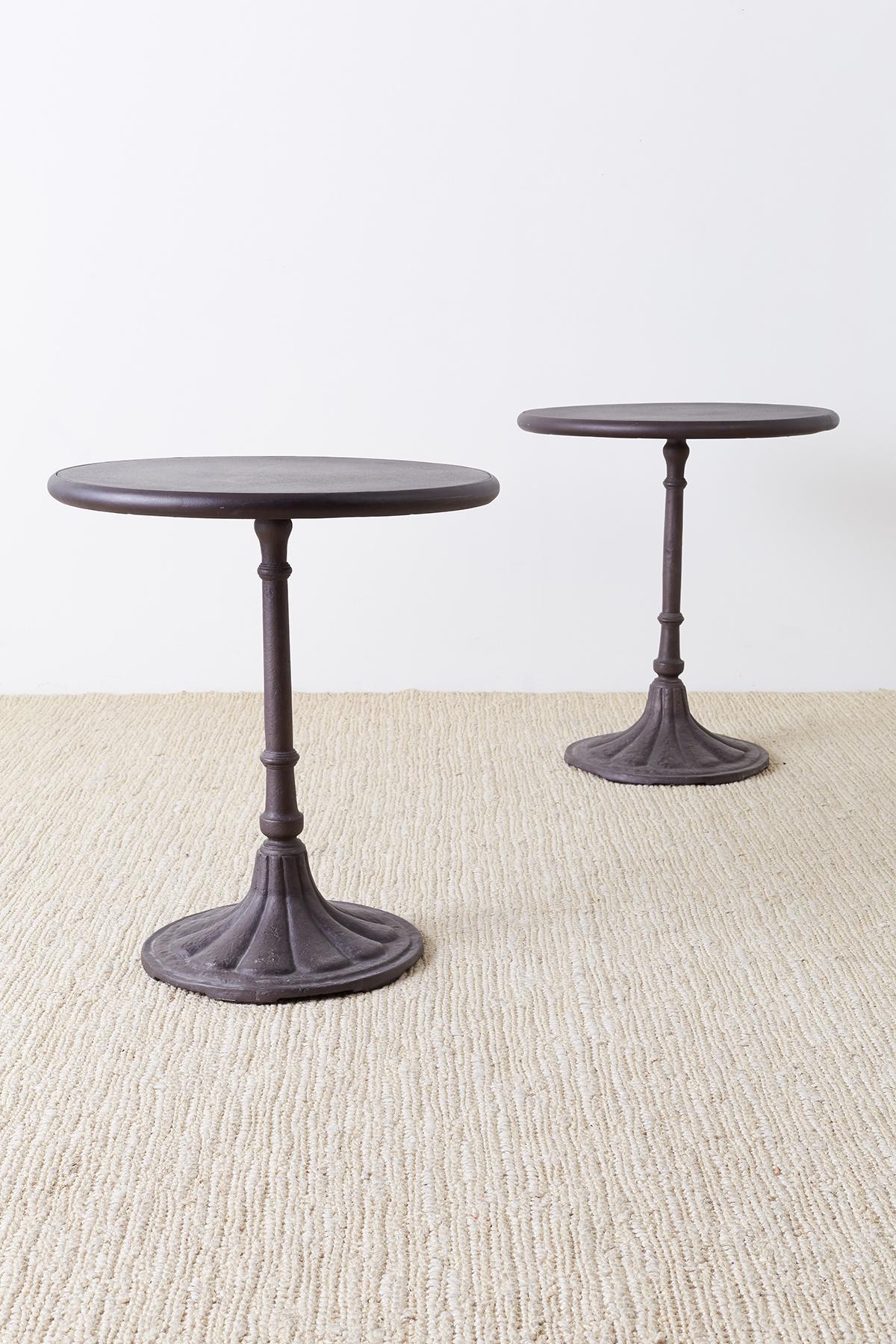 Pair of Parisian Style Iron Bistro Cafe Tables 4