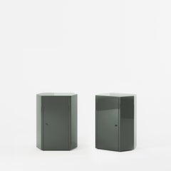 Pair of Park Night Stands in Addo Blue Lacquer by Yaniv Chen for Lemon