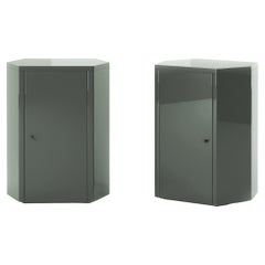 Pair of Park Night Stands in Addo Blue Lacquer by Yaniv Chen for Lemon