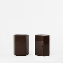Pair of Park Night Stands in Espresso Brown Lacquer by Yaniv Chen for Lemon