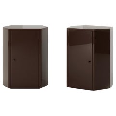 Ein Paar Park Night Stands in Espresso Brown Lack von Yaniv Chen für Lemon