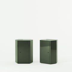 Pair of Park Night Stands in Forest Green Lacquer by Yaniv Chen for Lemon