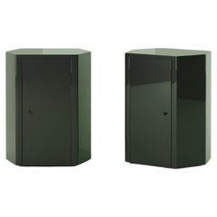 Pair of Park Night Stands in Forest Green Lacquer by Yaniv Chen for Lemon