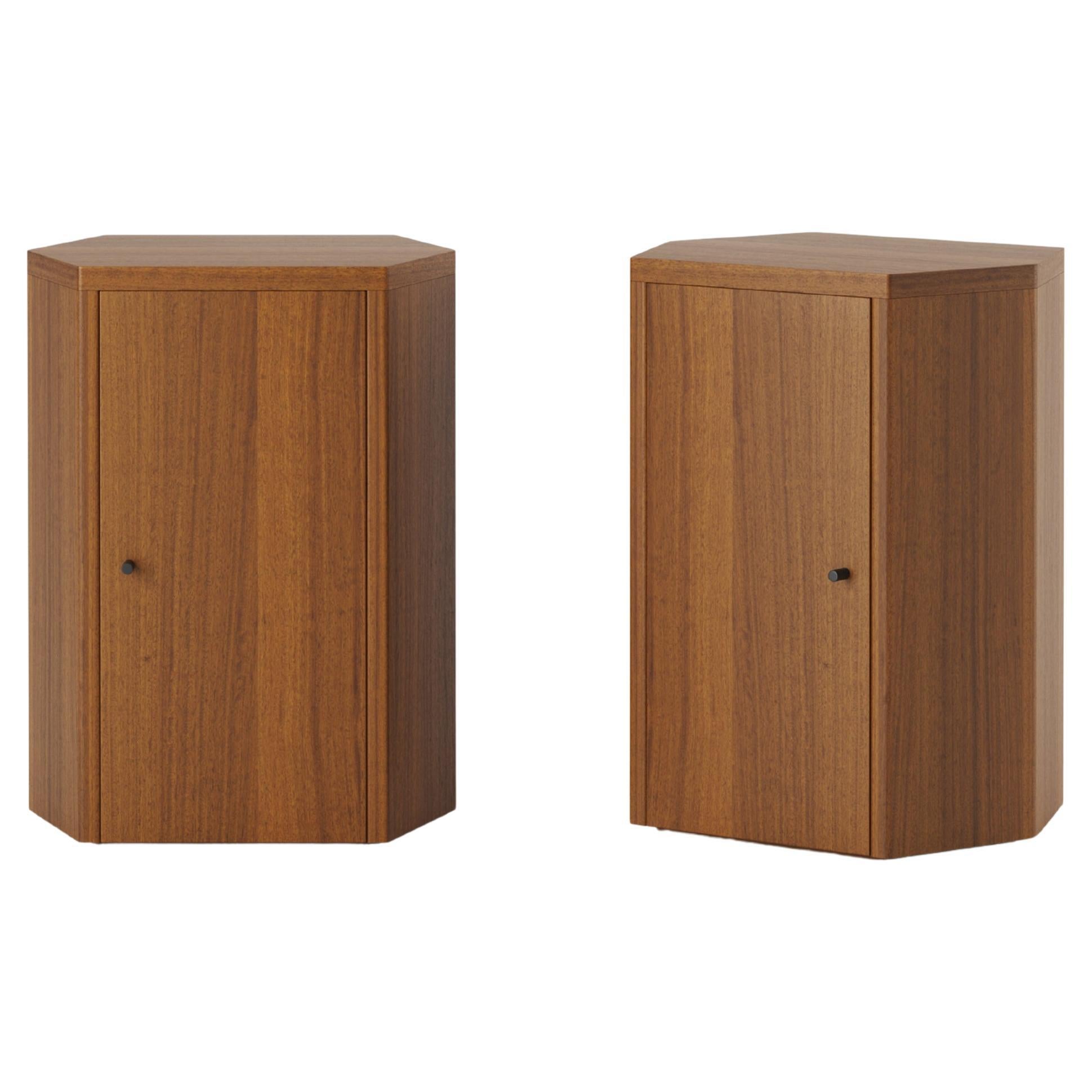 Coppia di comodini Park in Wood Iroko di Yaniv Chen per Lemon