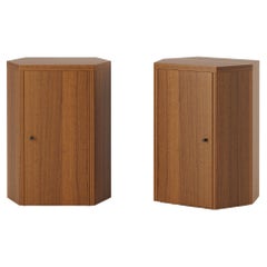 Pair of Park Night Stands in Iroko Wood by Yaniv Chen for Lemon