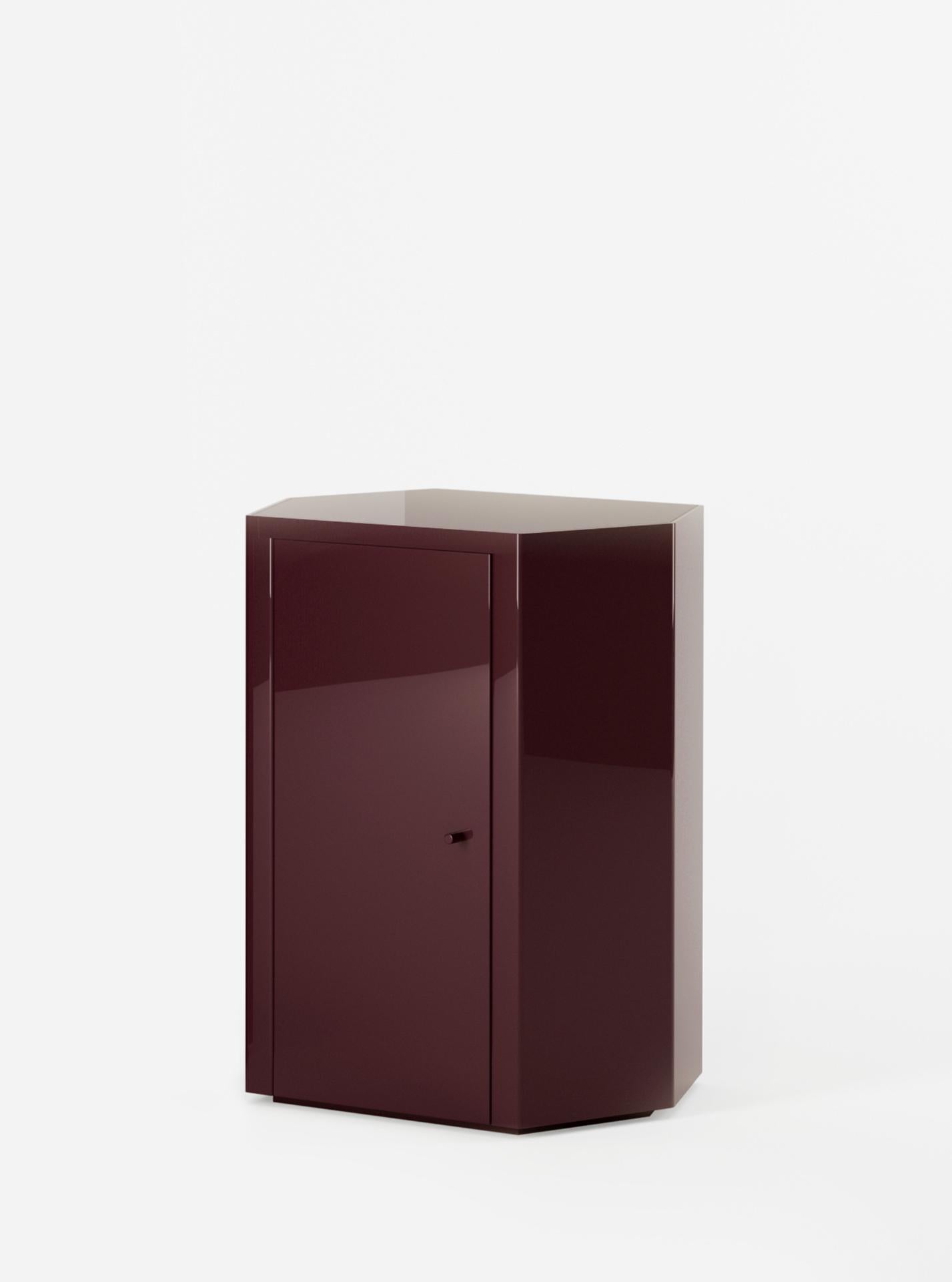 South African Pair of Park Night Stands in Noir Oxblood Lacquer by Yaniv Chen for Lemon For Sale