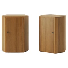Pair of Park Night Stands in Oiled Iroko Wood by Yaniv Chen for Lemon