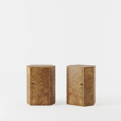 Pair of Park Night Stands in Poplar Burl by Yaniv Chen for Lemon