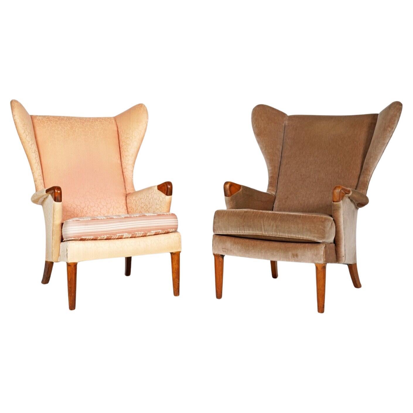 Pair Of Parker Knoll 757 Wingback Armchairs - Papa Bear - Upholstery Project