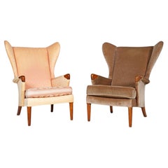 Used Pair Of Parker Knoll 757 Wingback Armchairs - Papa Bear - Upholstery Project