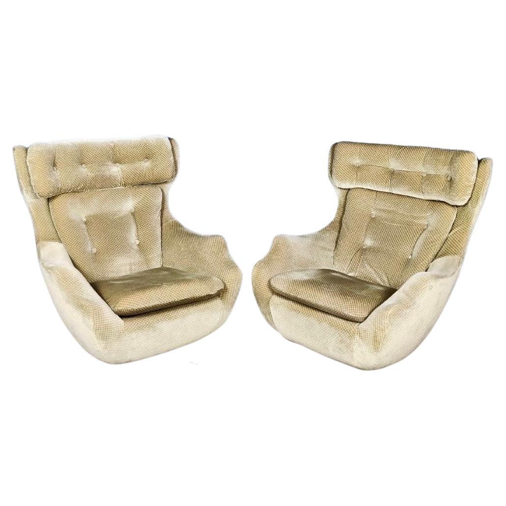 Pair Of Parker Knoll Statesman Swivel Egg Lounge Chairs Mid Century Vintage For Sale