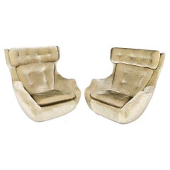 Pair Of Parker Knoll Statesman Swivel Egg Lounge Chairs Mid Century Retro