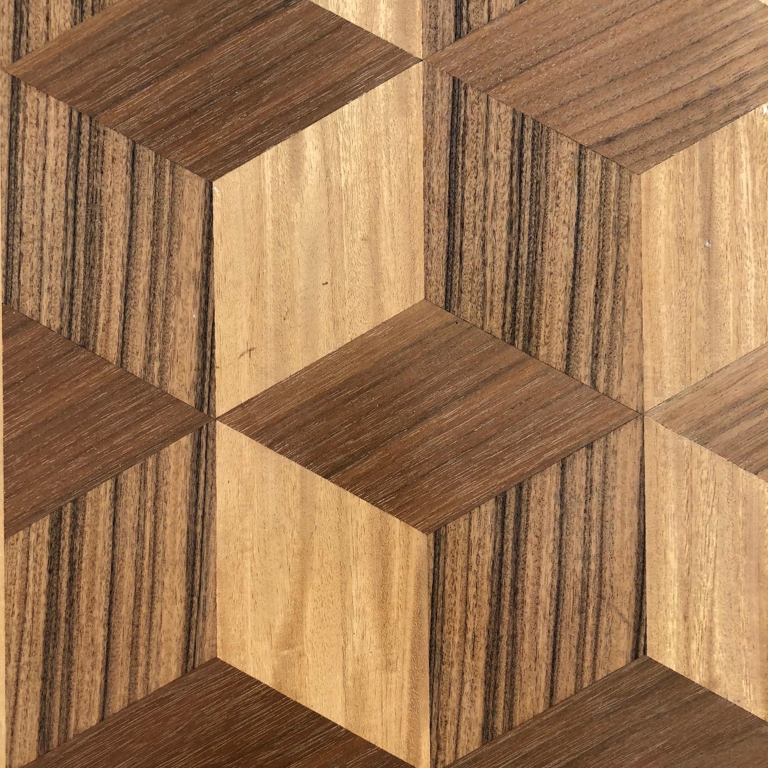 Pair of Parquetry Chests by Baker with a Geometric Design 4