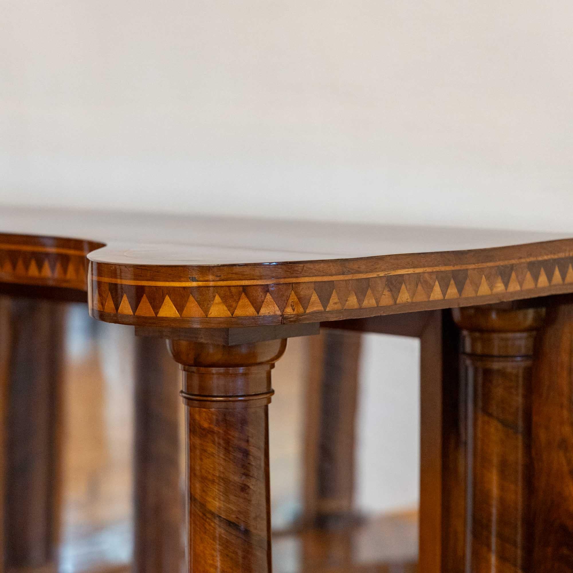 Pair of Parquetry Console Tables with Mirrors, Mid-19th Century In Good Condition For Sale In Greding, DE