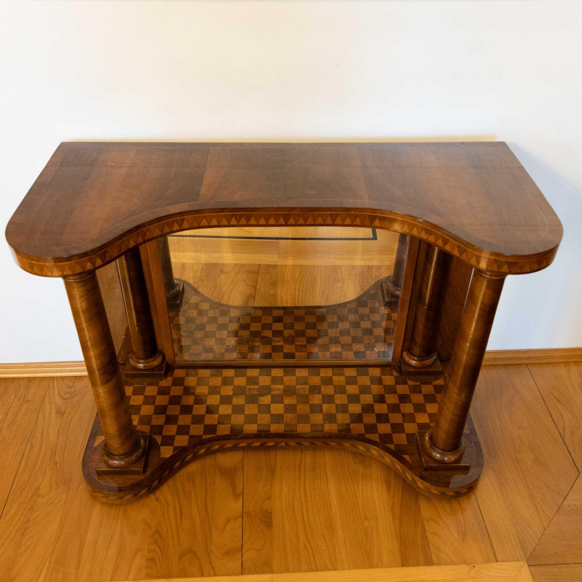Pair of Parquetry Console Tables with Mirrors, Mid-19th Century For Sale 3