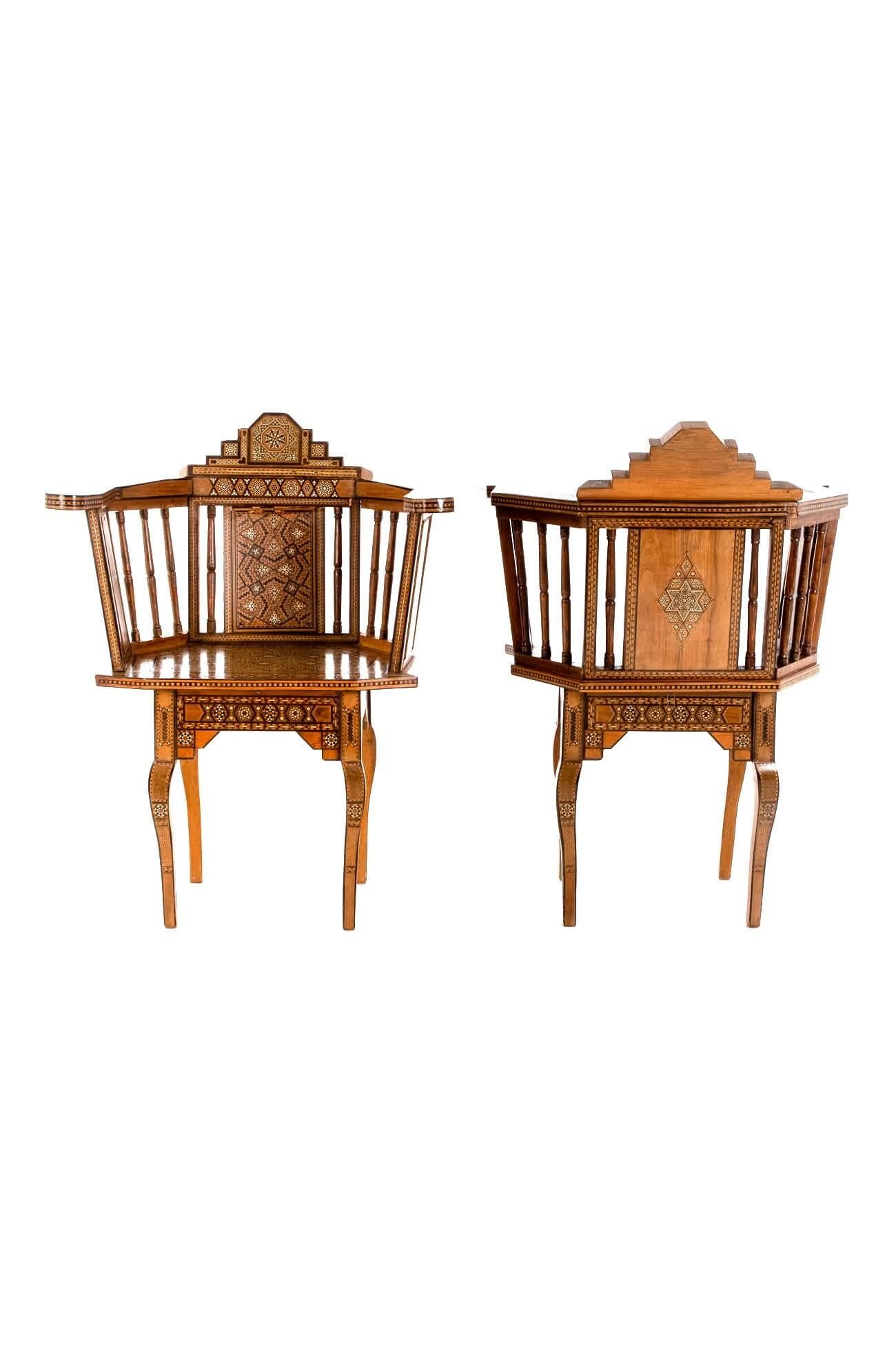Pair Of Parquetry Middle Eastern Chairs (Sonstiges) im Angebot