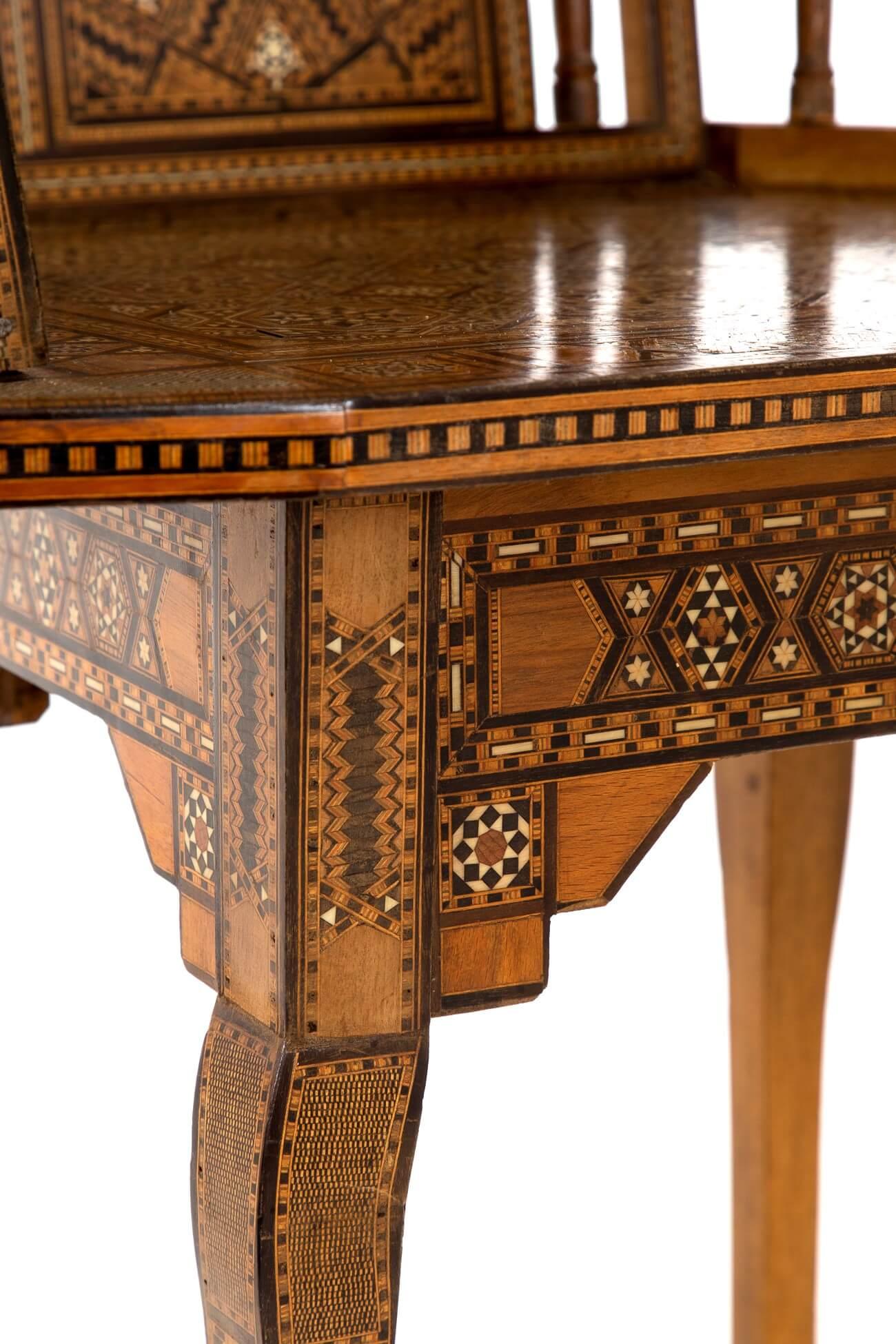 Pair Of Parquetry Middle Eastern Chairs (Knochen) im Angebot