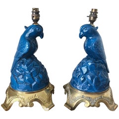 Pair of Parrot Lamps, circa 1930s