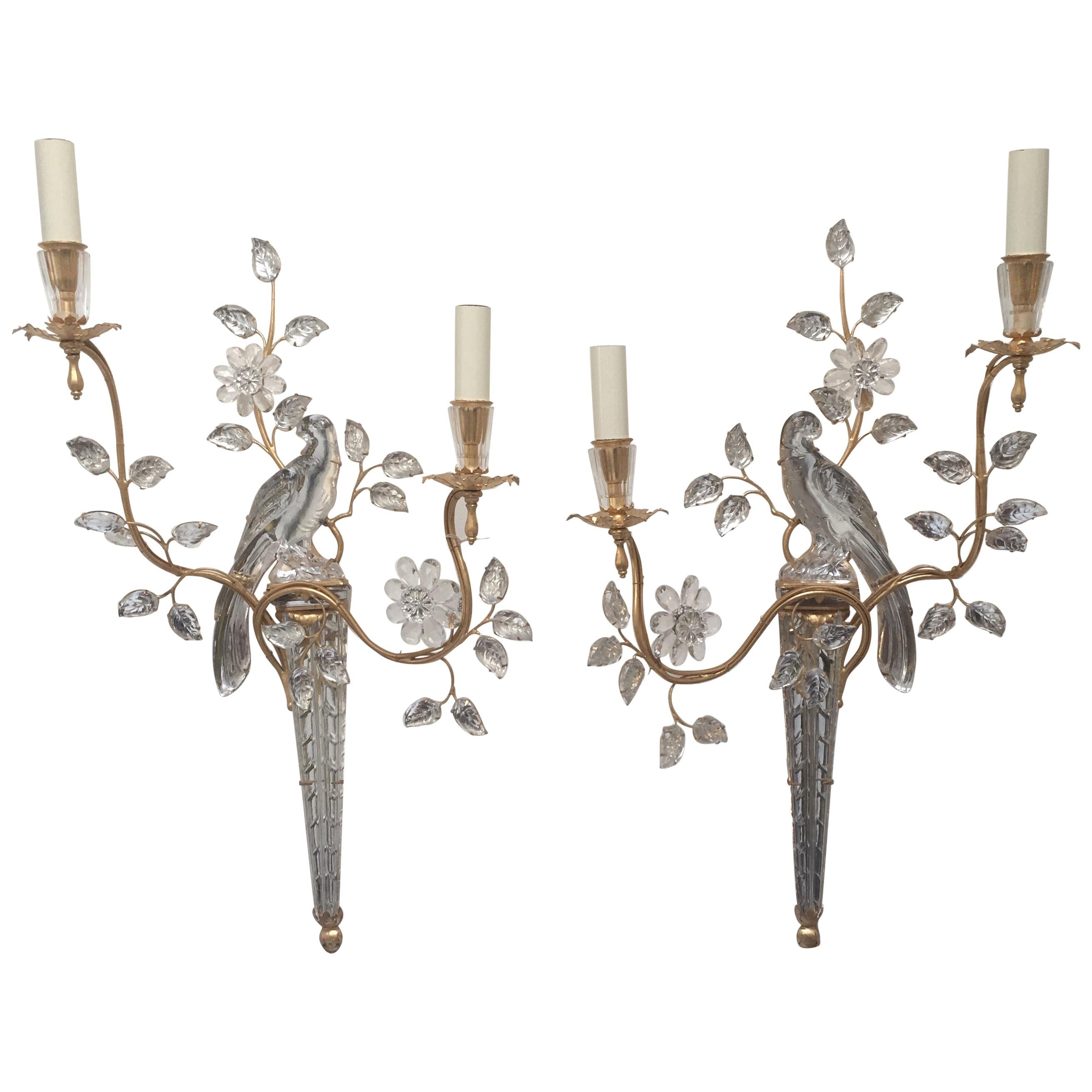 Pair of Parrot Sconces by Maison Baguès