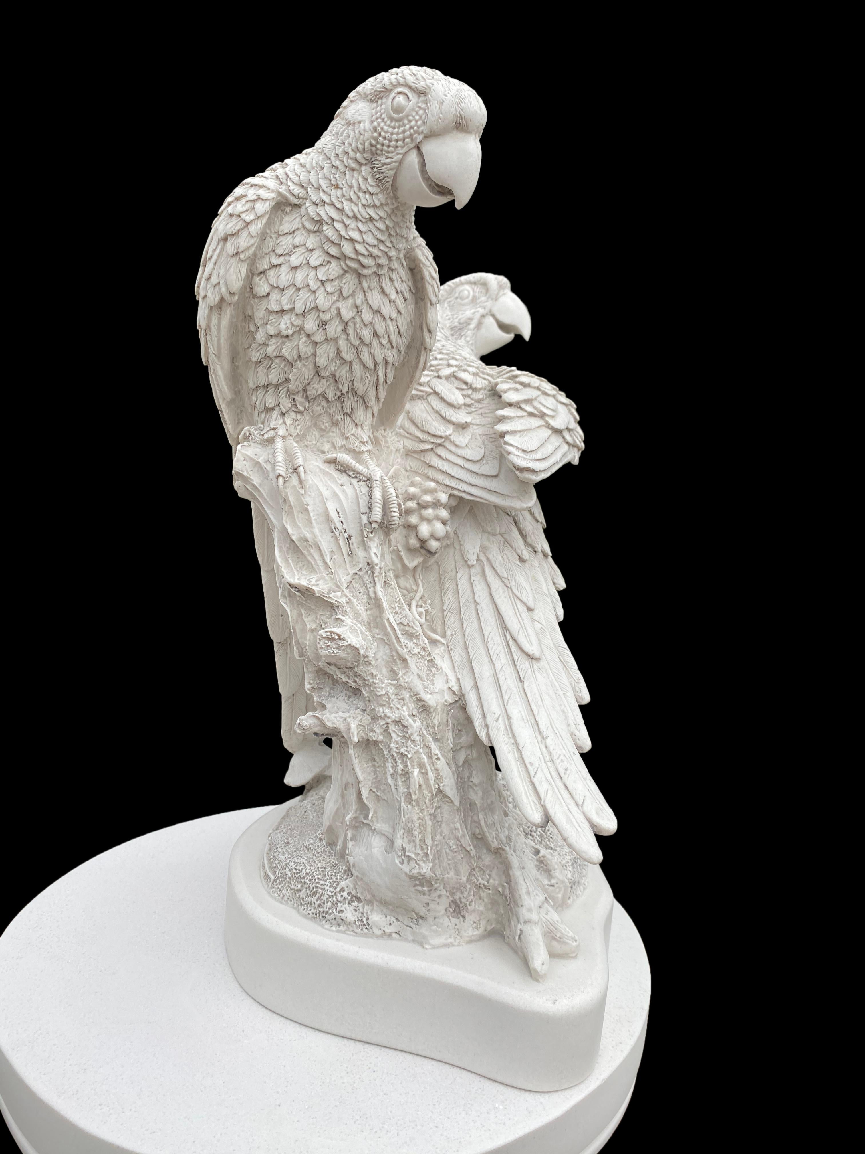 Européen Paire de sculptures de perroquet - 20ème siècle en vente