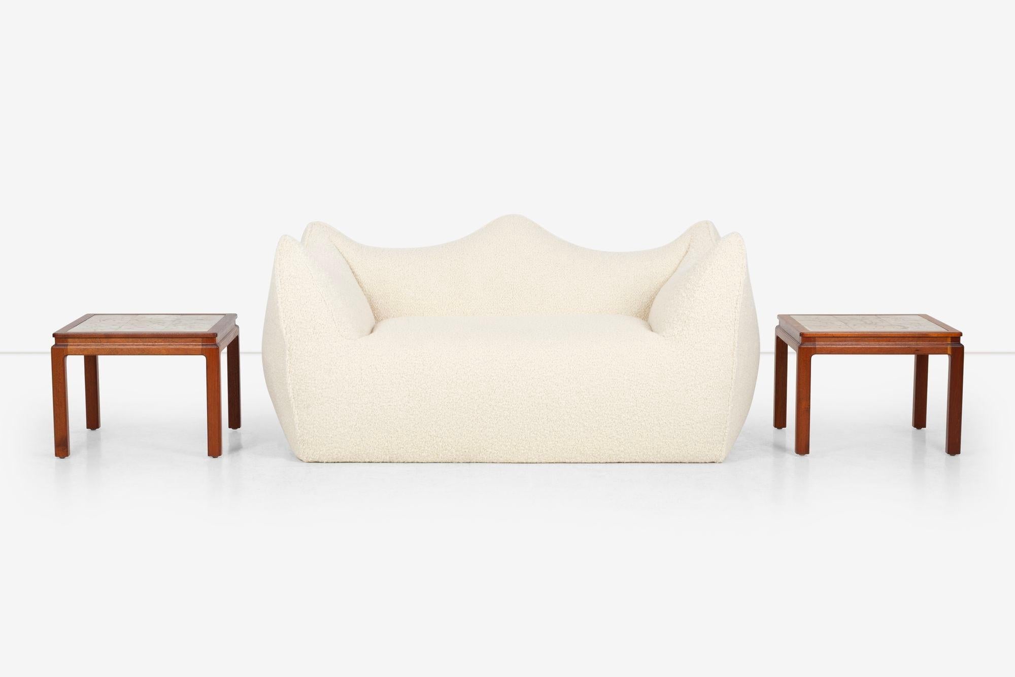 Paire de tables d'appoint Parson par Edward Wormley pour Dunbar avec carreaux peints à la main en vente 2