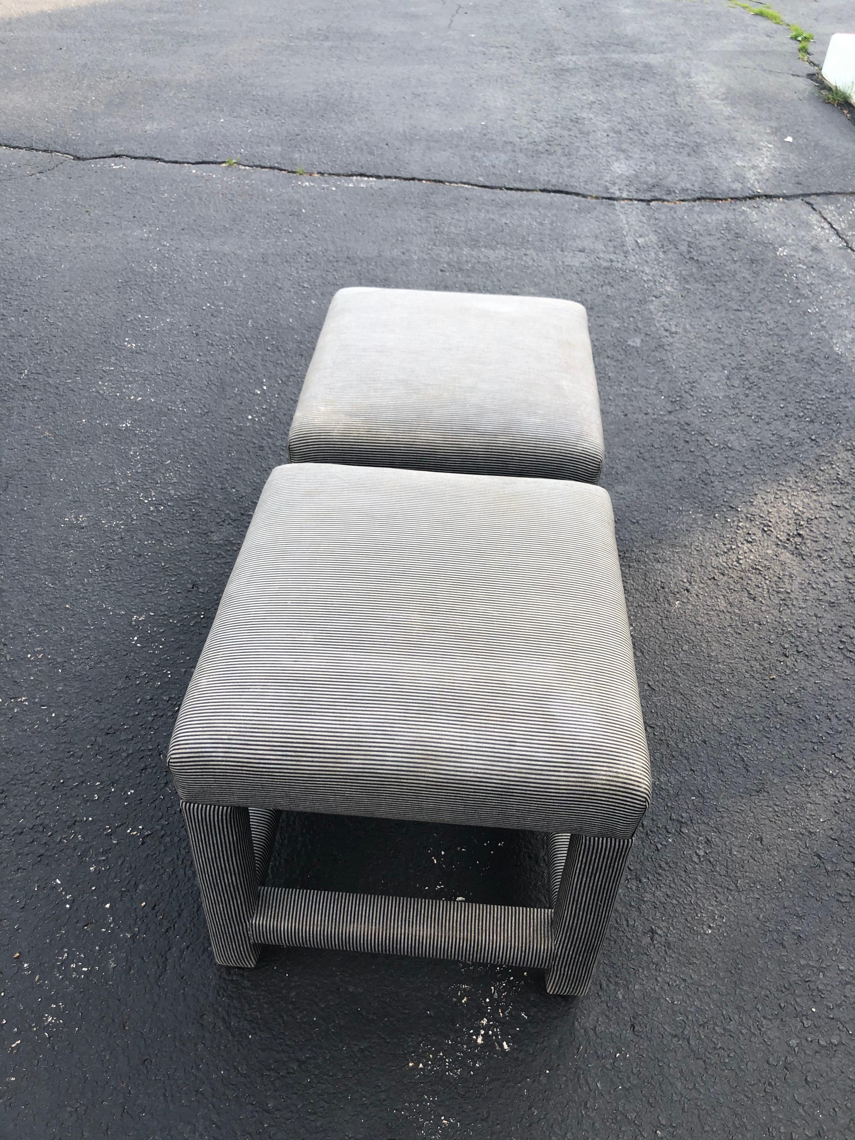 Pair of Parson Style Foot Stools or Ottomans (2) 5