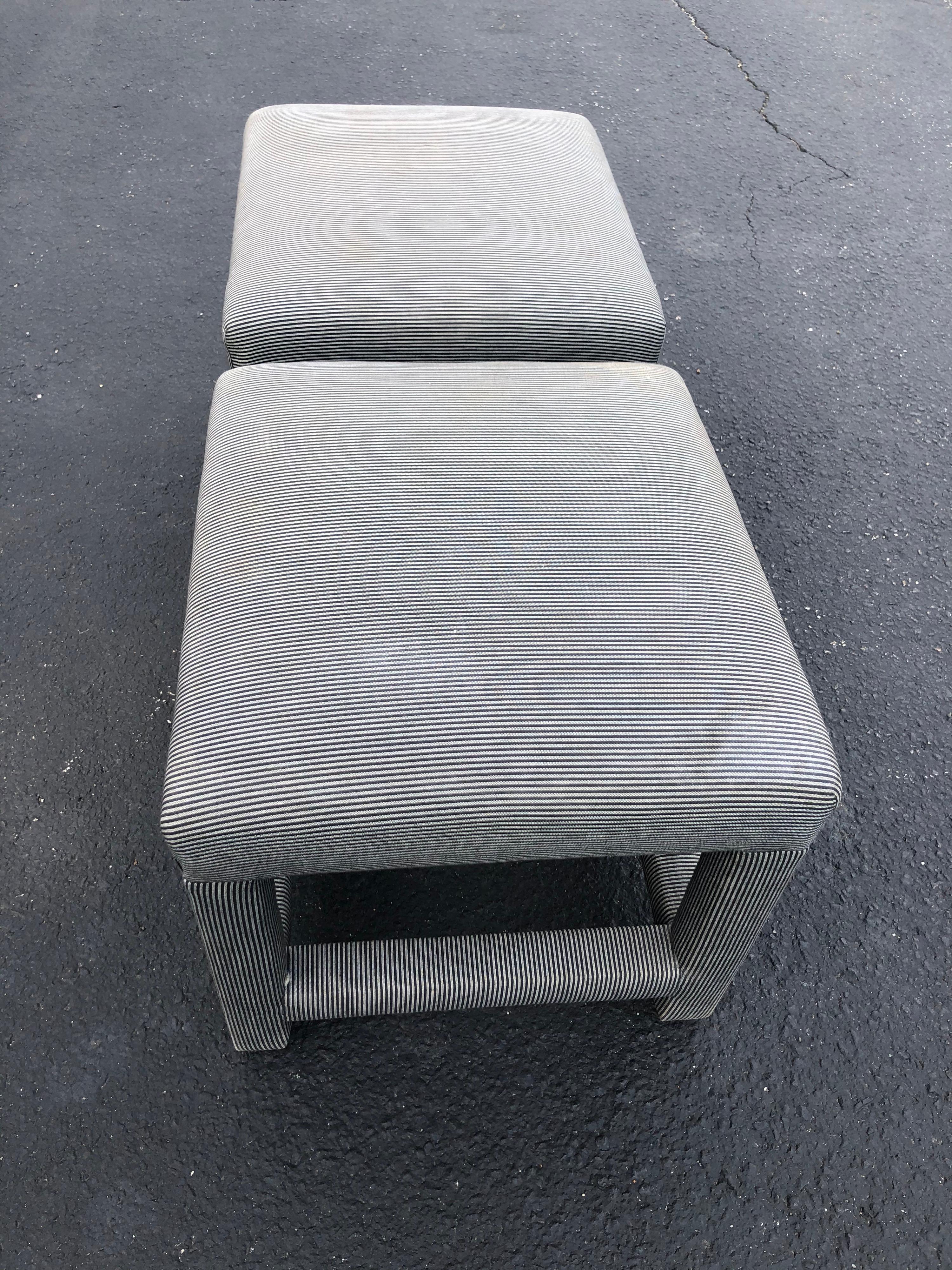 Pair of Parson Style Foot Stools or Ottomans (2) 6