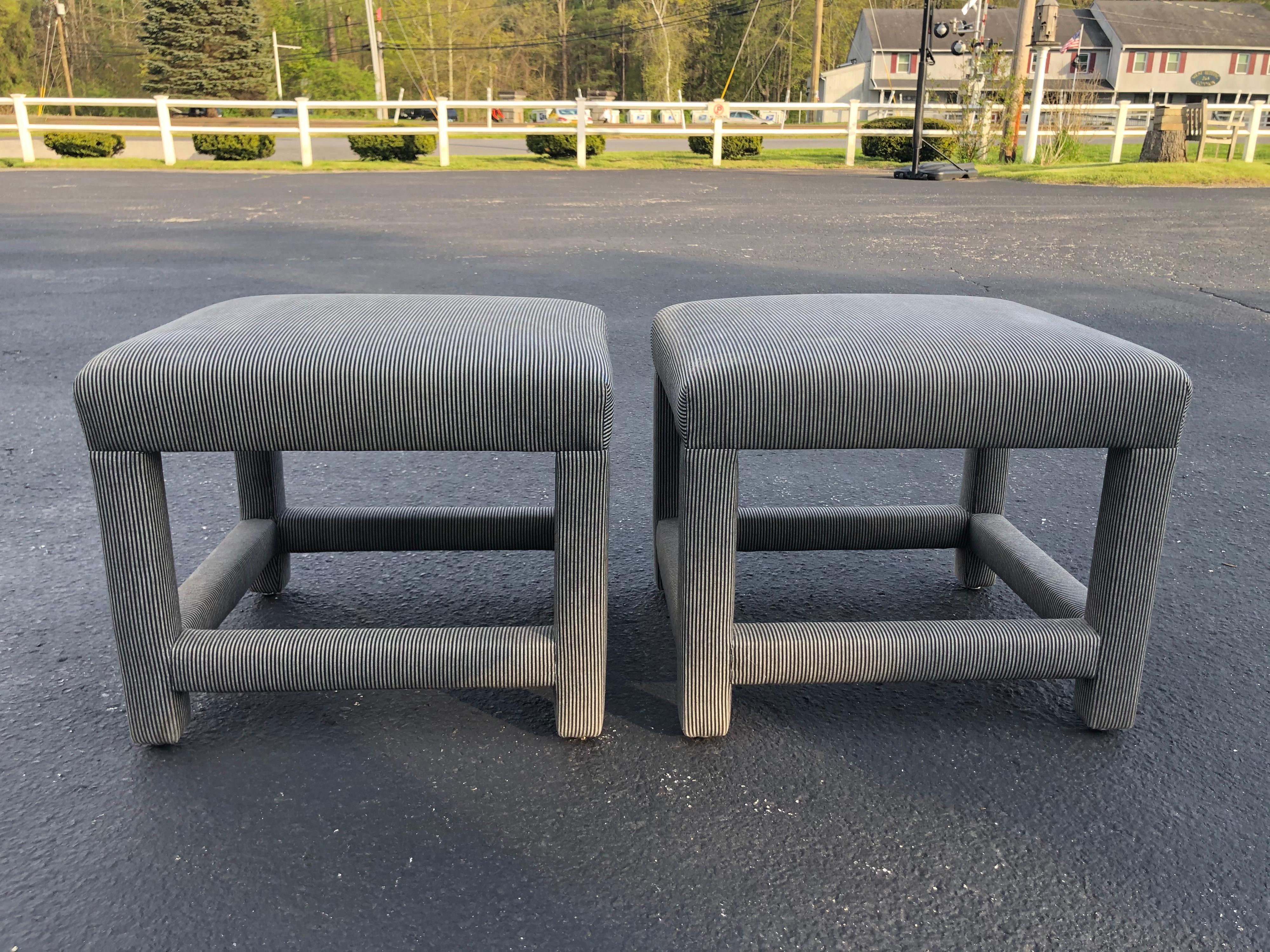 Pair of Parson Style Foot Stools or Ottomans (2) 10