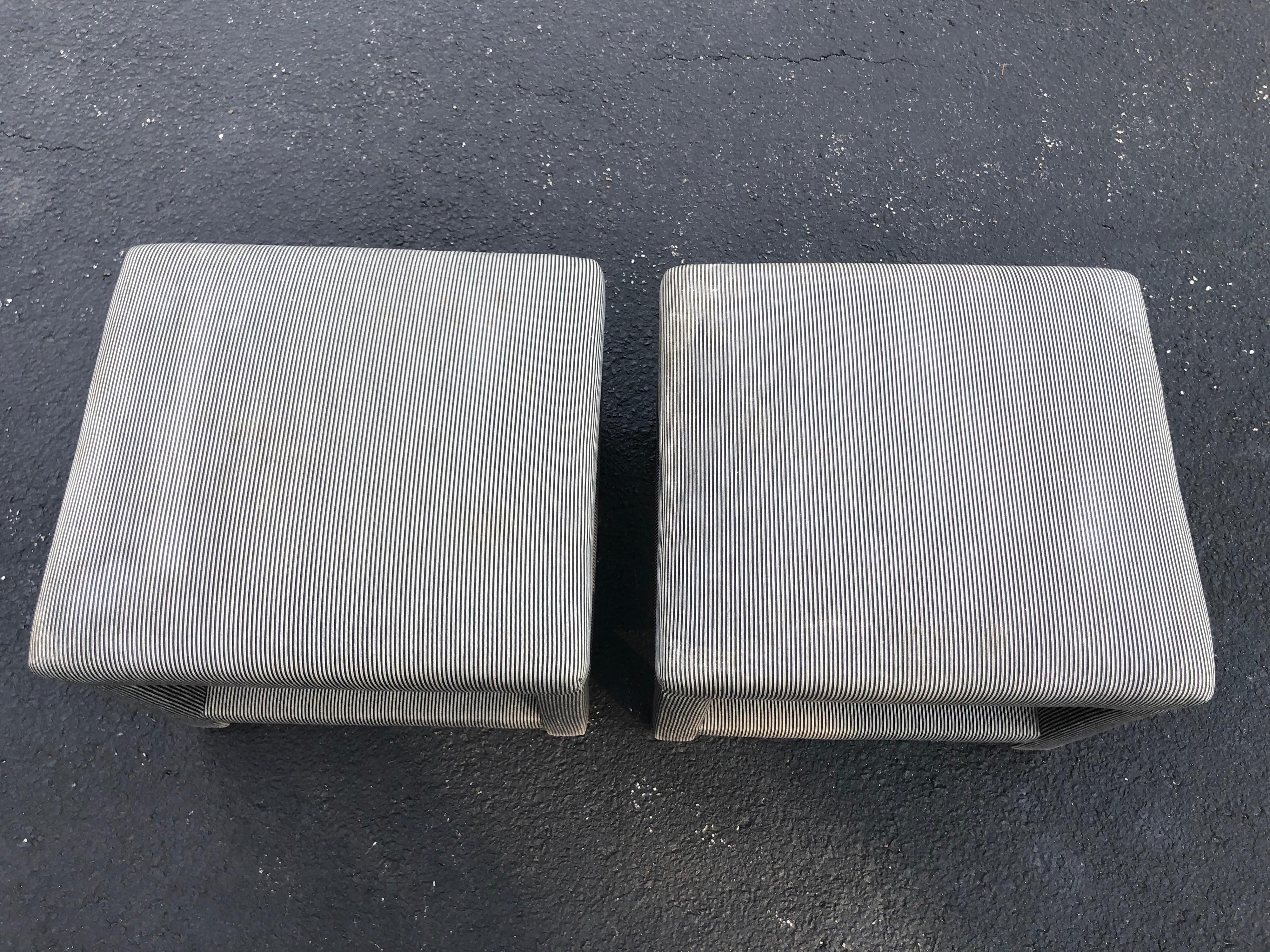 Pair of Parson Style Foot Stools or Ottomans (2) 13