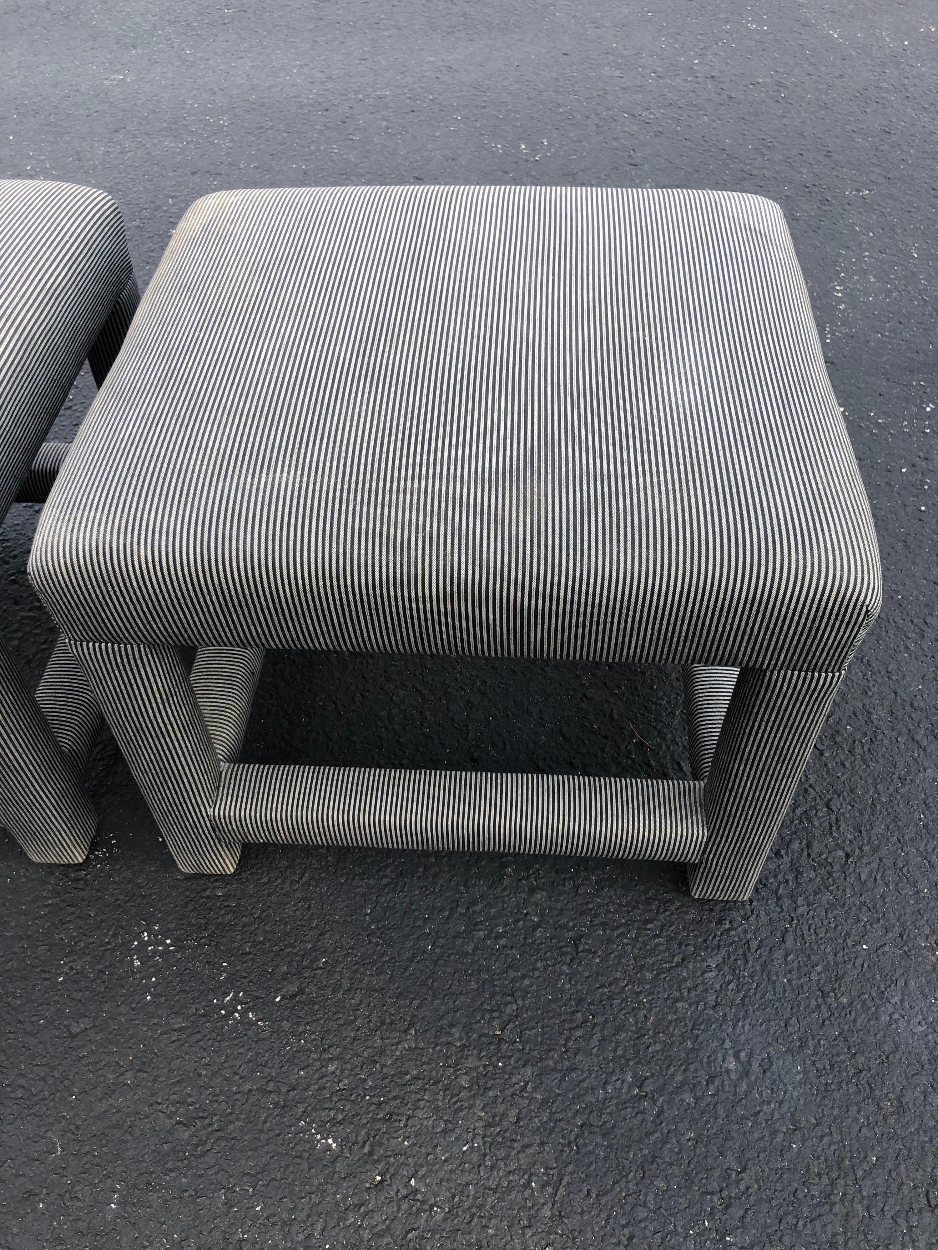 Upholstery Pair of Parson Style Foot Stools or Ottomans (2)