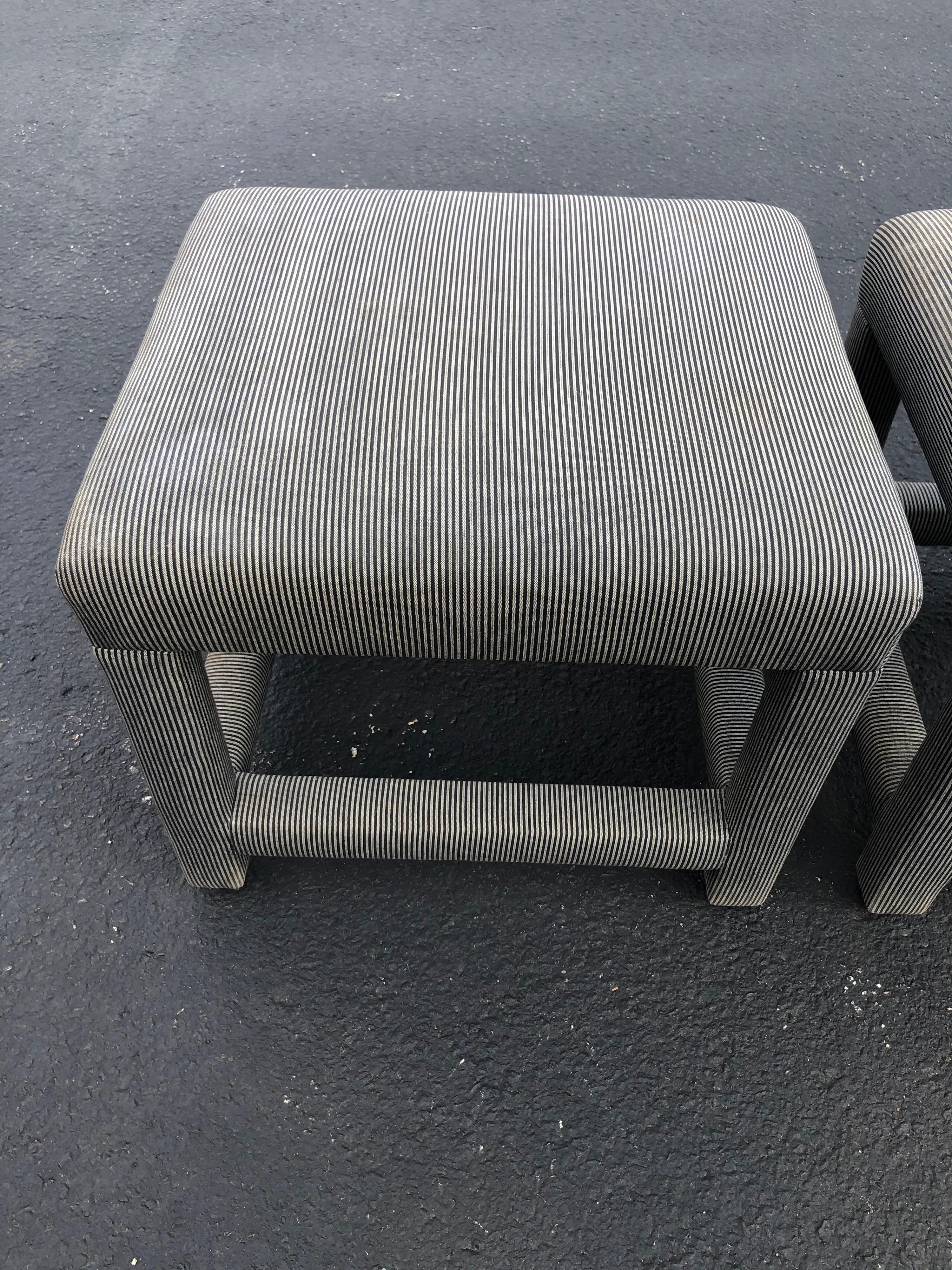 Pair of Parson Style Foot Stools or Ottomans (2) 1