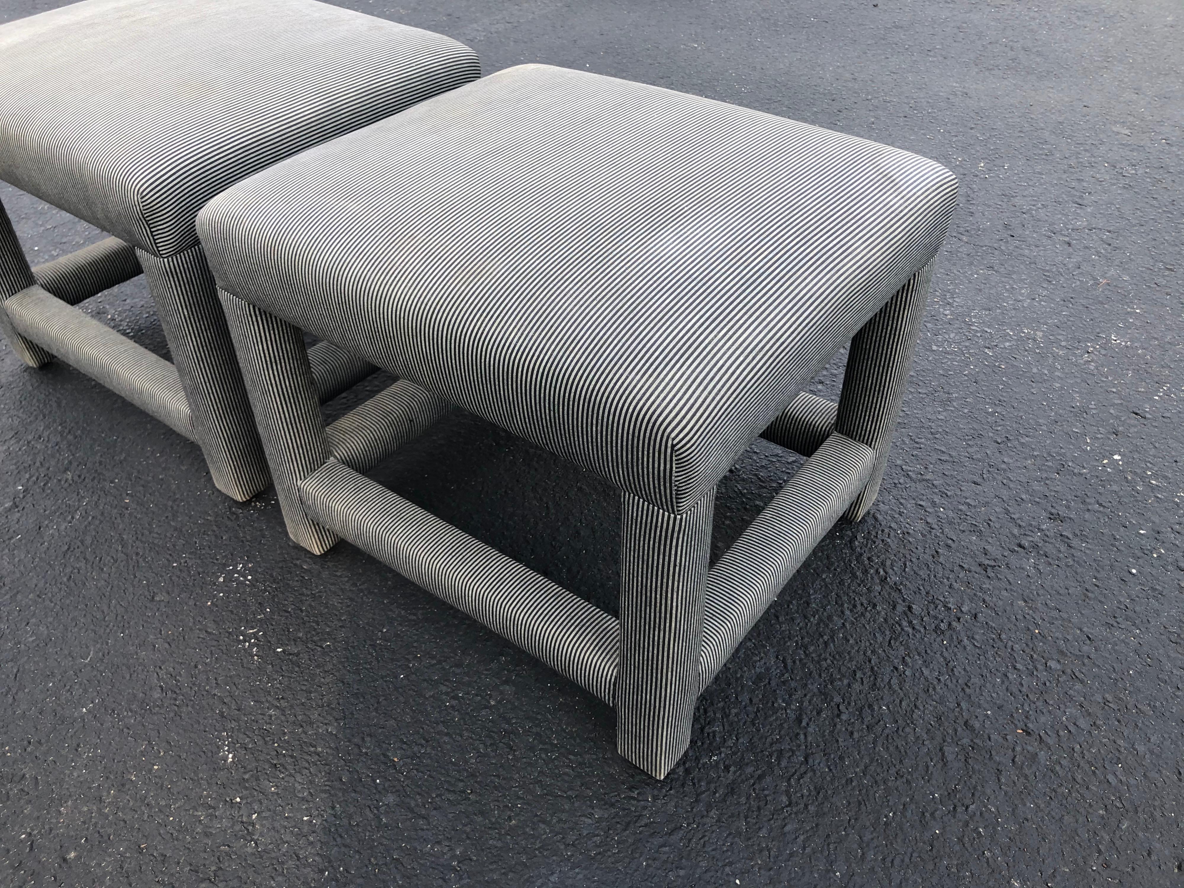 Pair of Parson Style Foot Stools or Ottomans (2) 2