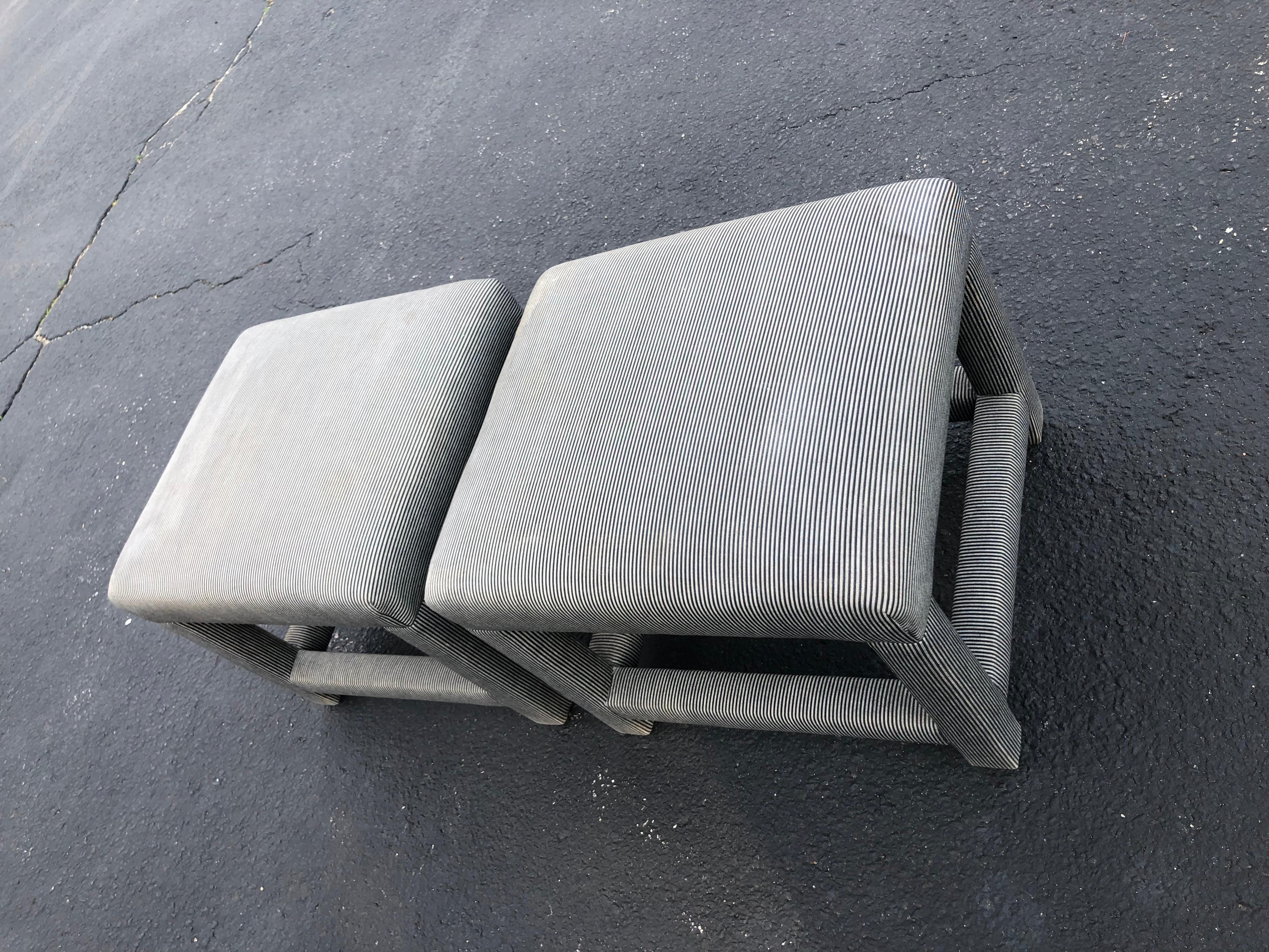 Pair of Parson Style Foot Stools or Ottomans (2) 3