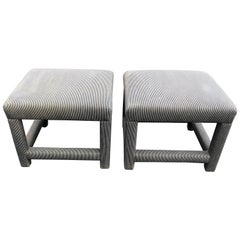 Pair of Parson Style Foot Stools or Ottomans (2)