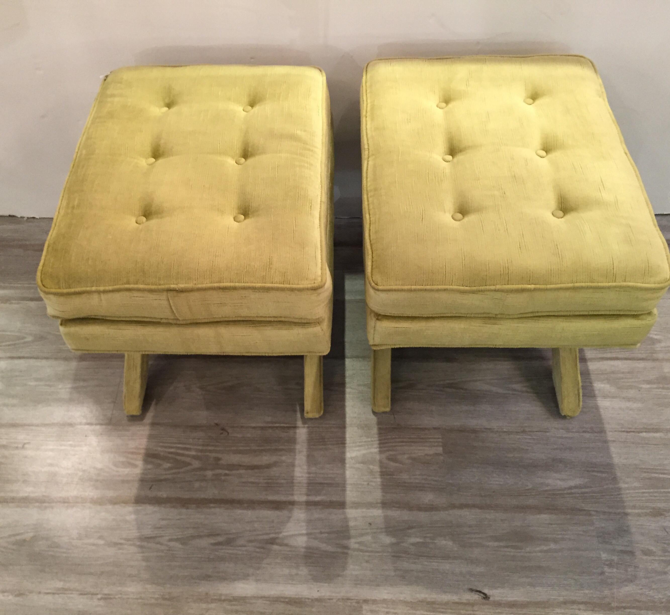 Mid-Century Modern Pair of Parson x Benches
