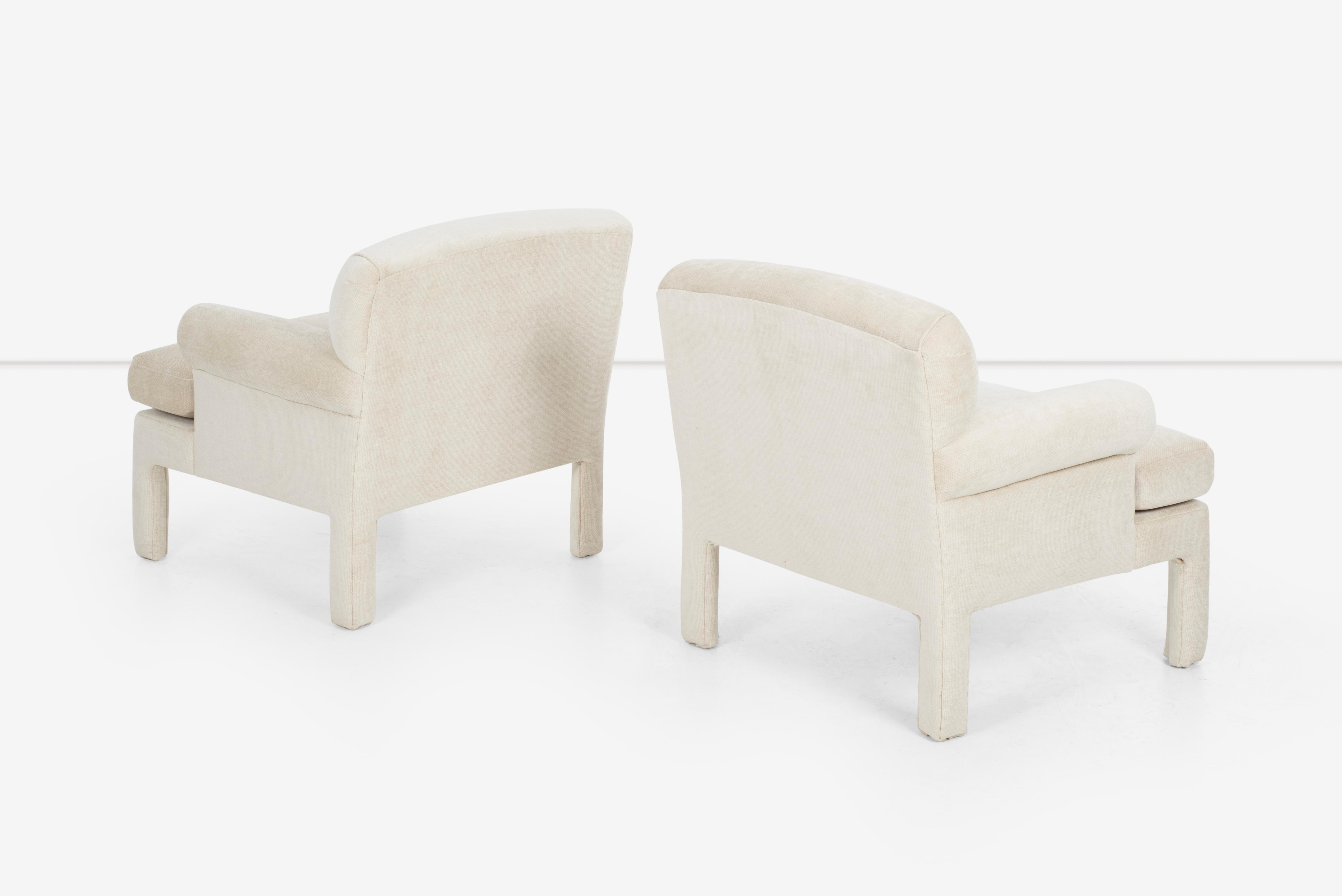 Late 20th Century Pair of Parsons Lounge Chairs in The Style of Milo Baughman