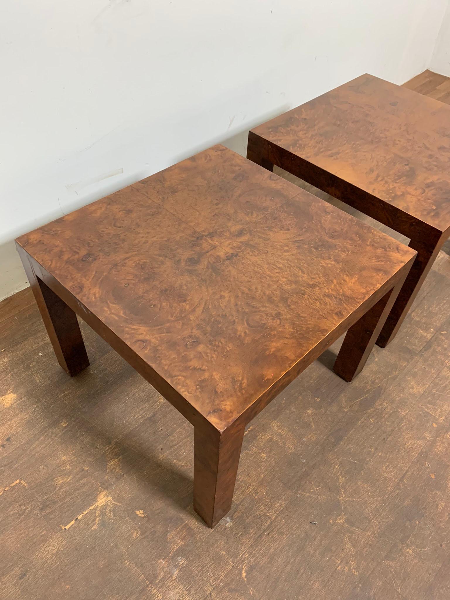 burled wood side table