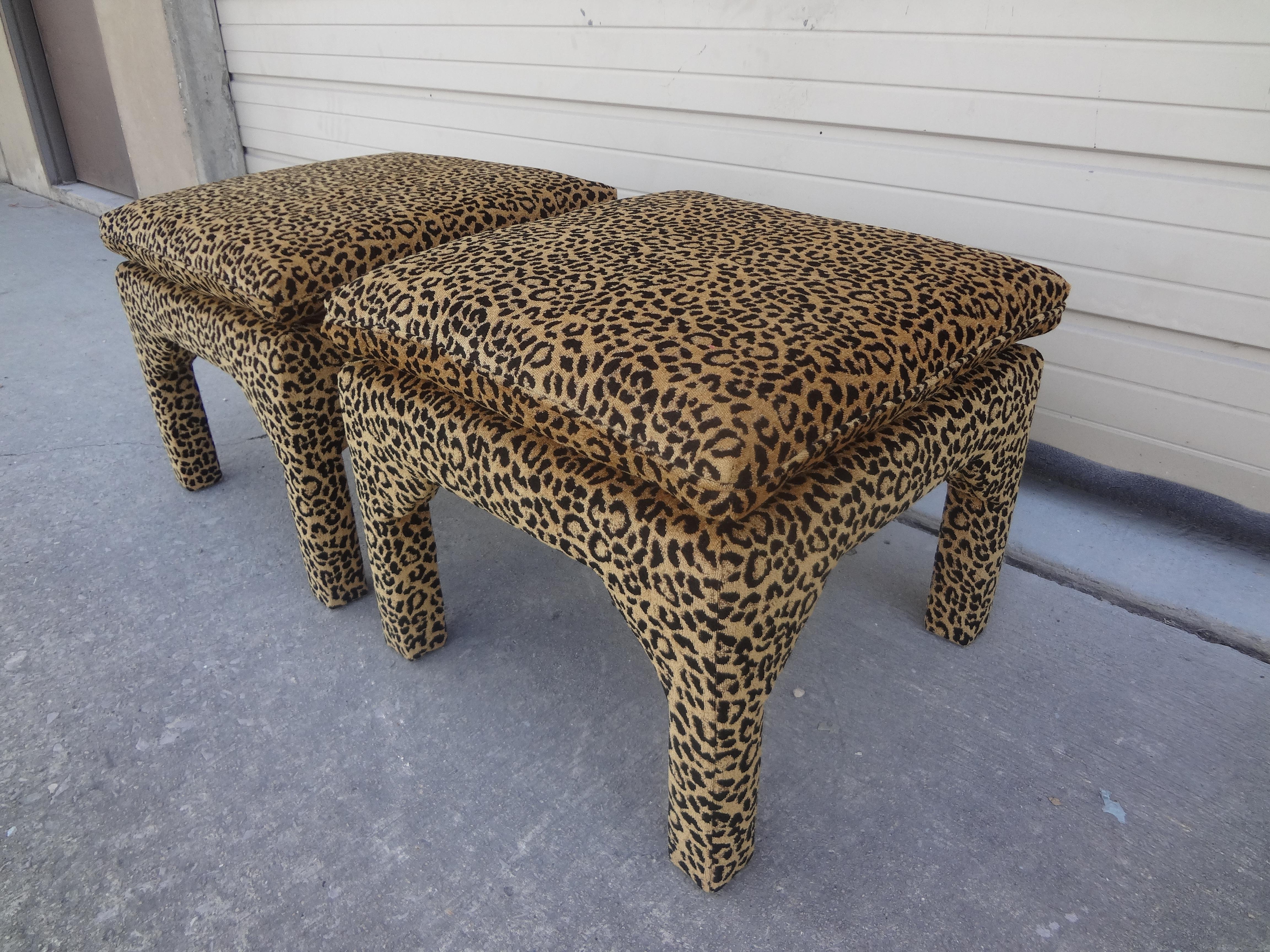 animal print footstool