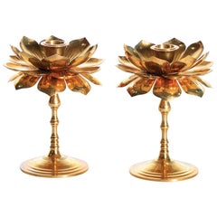 Pair of Parzinger Style Feldman Lotus Candlesticks