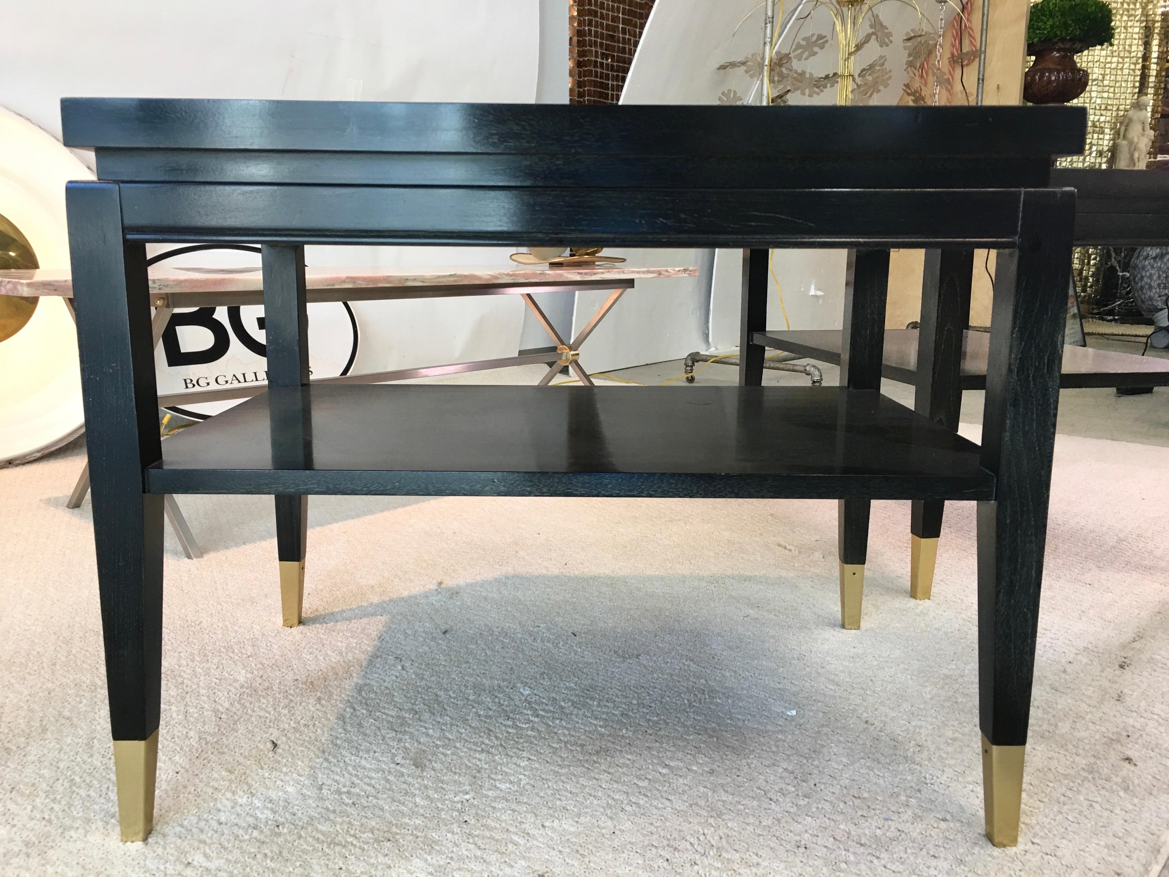 Pair of Parzinger Style Two-Tier End Tables 2