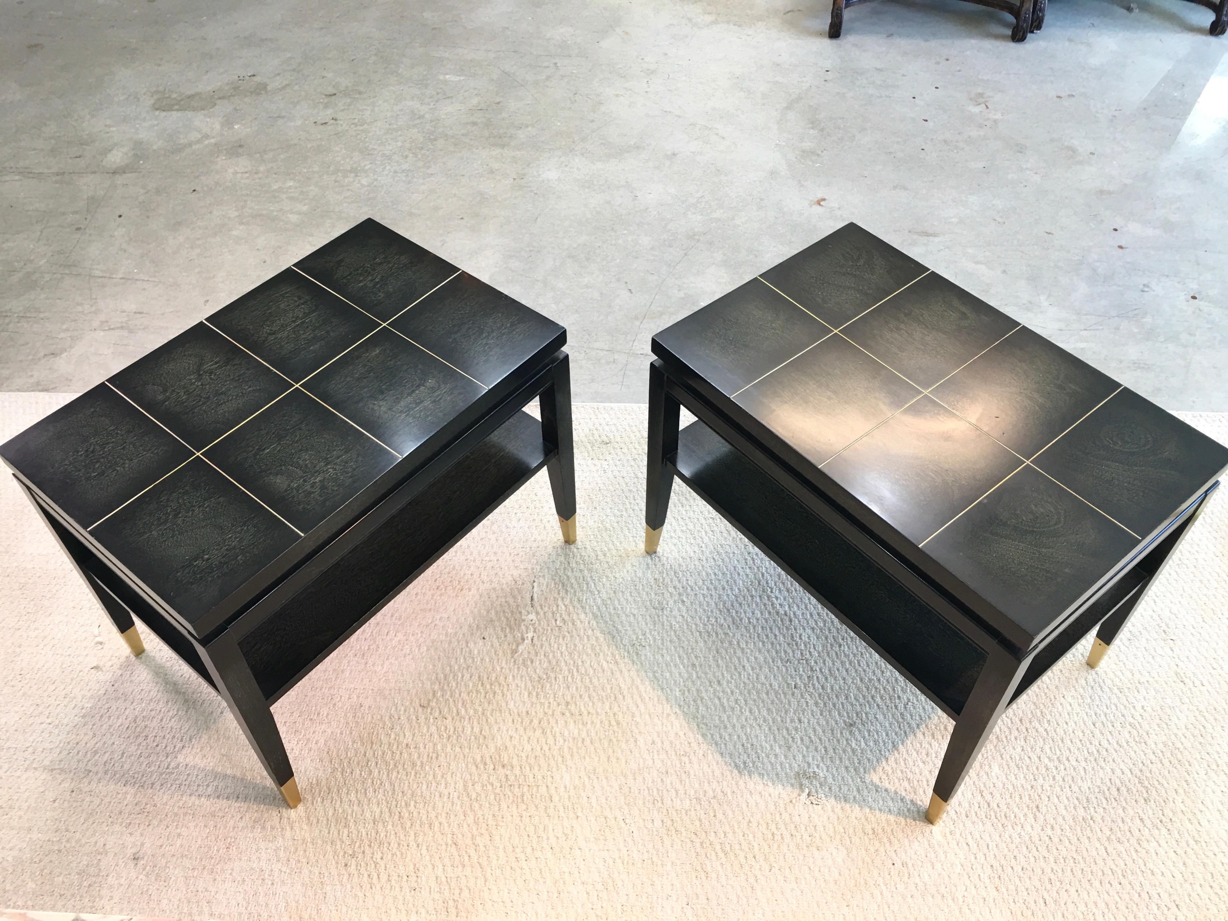 Pair of Parzinger Style Two-Tier End Tables 3