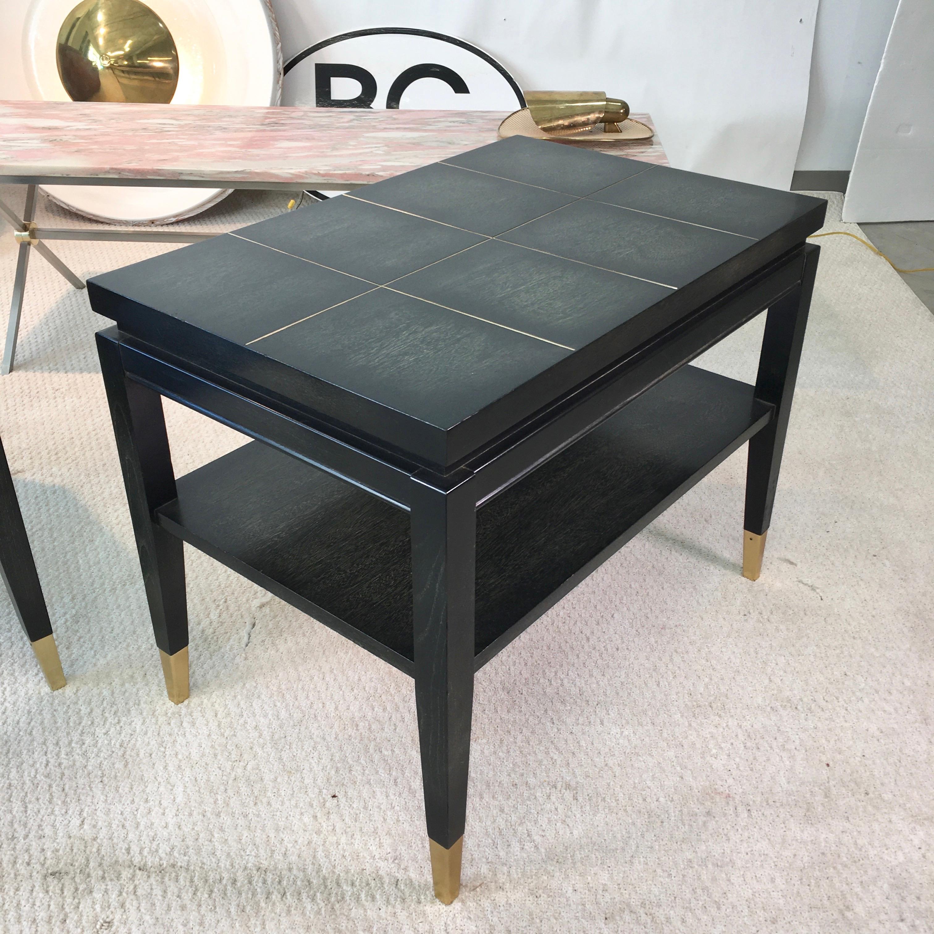 Mid-Century Modern Pair of Parzinger Style Two-Tier End Tables