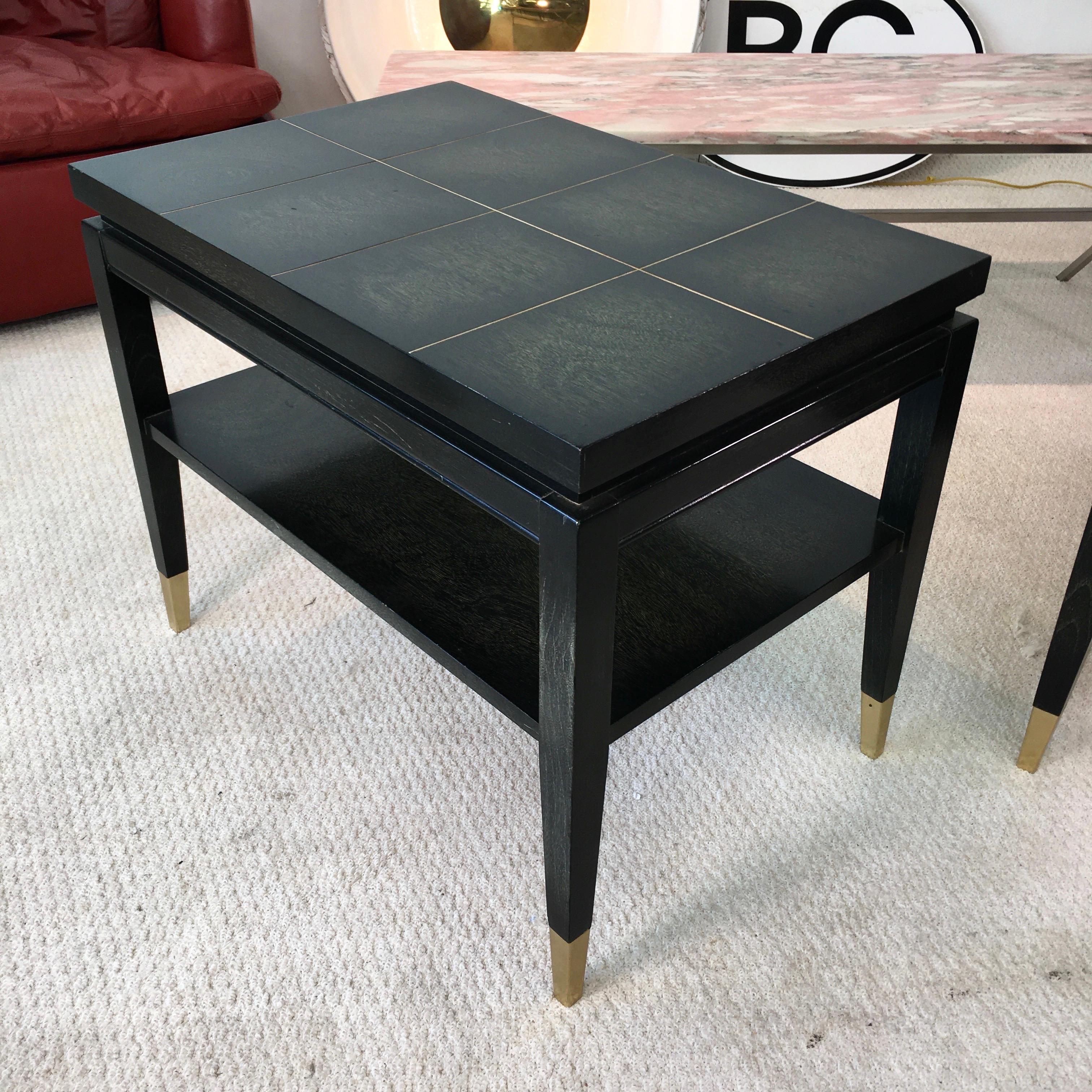 American Pair of Parzinger Style Two-Tier End Tables