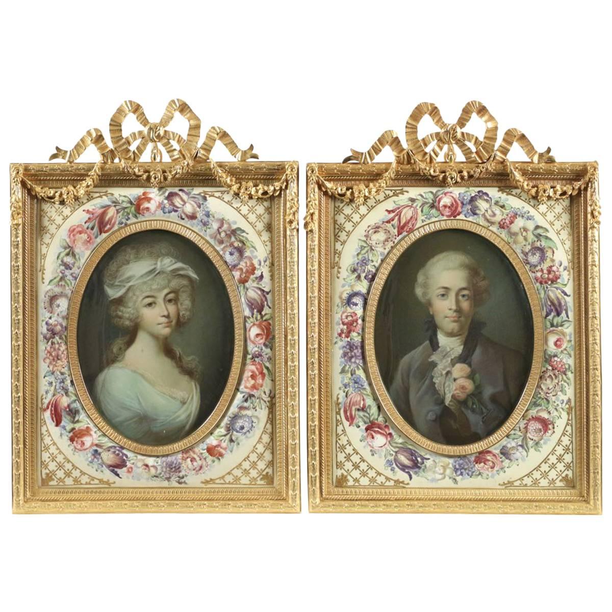 Pair of Pastel Portraits by Jean Baptiste Perronneau For Sale