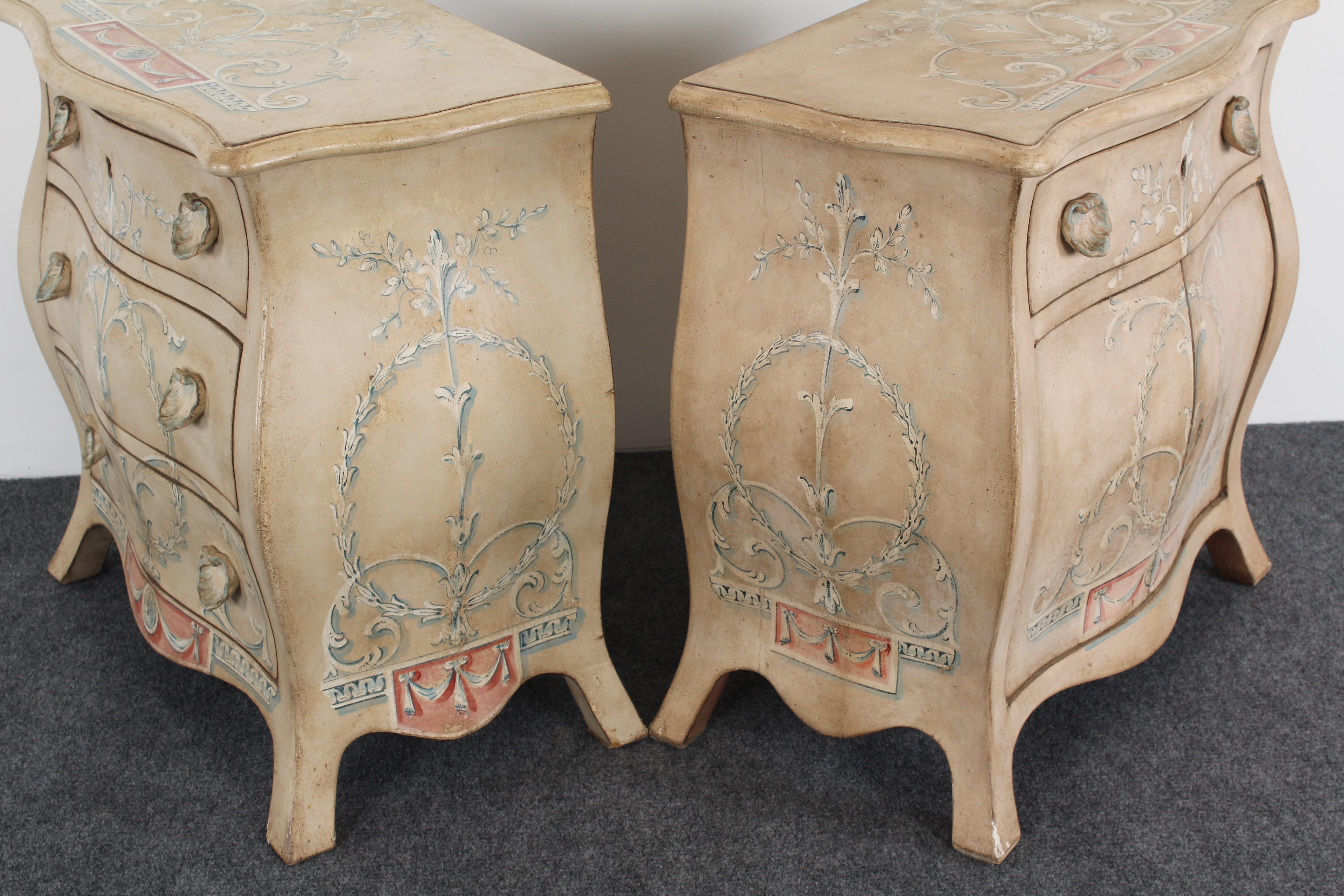 Pair of Patina Furniture Company Italian Painted Bedside Tables, 1980s 5
