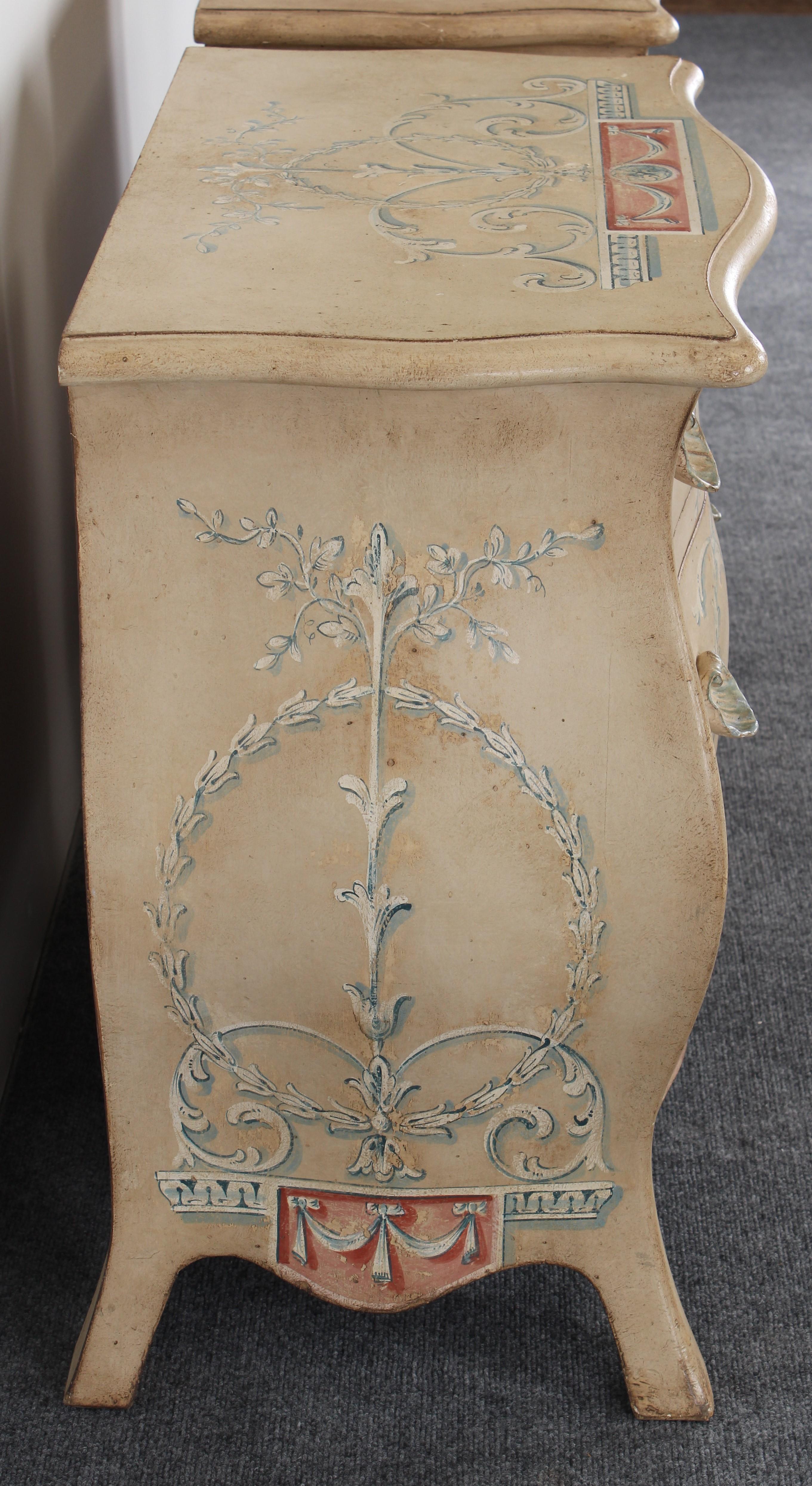 Bohemian Pair of Patina Furniture Company Italian Painted Bedside Tables, 1980s