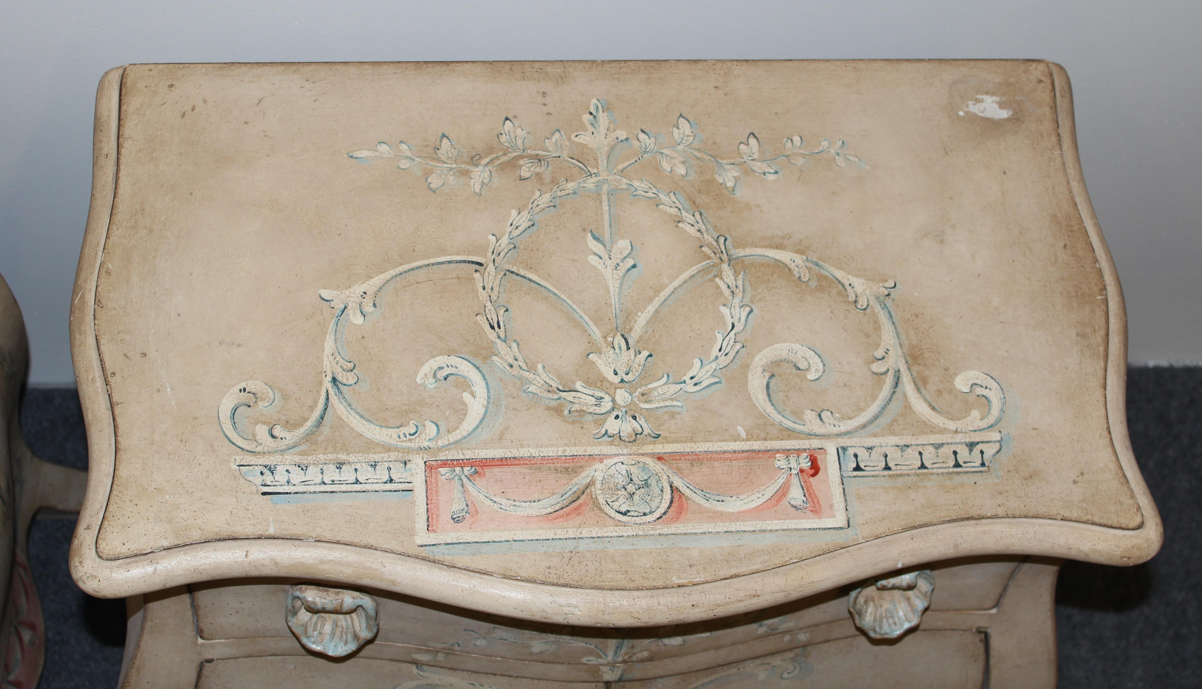 Pair of Patina Furniture Company Italian Painted Bedside Tables, 1980s 2