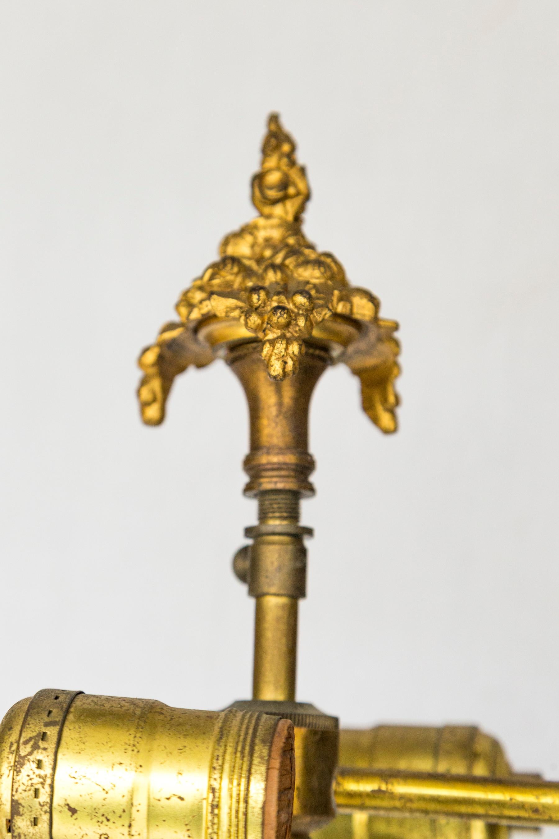 Pair of Patinated and Gilt Bronze 5 Light Charles X Candelabra 1