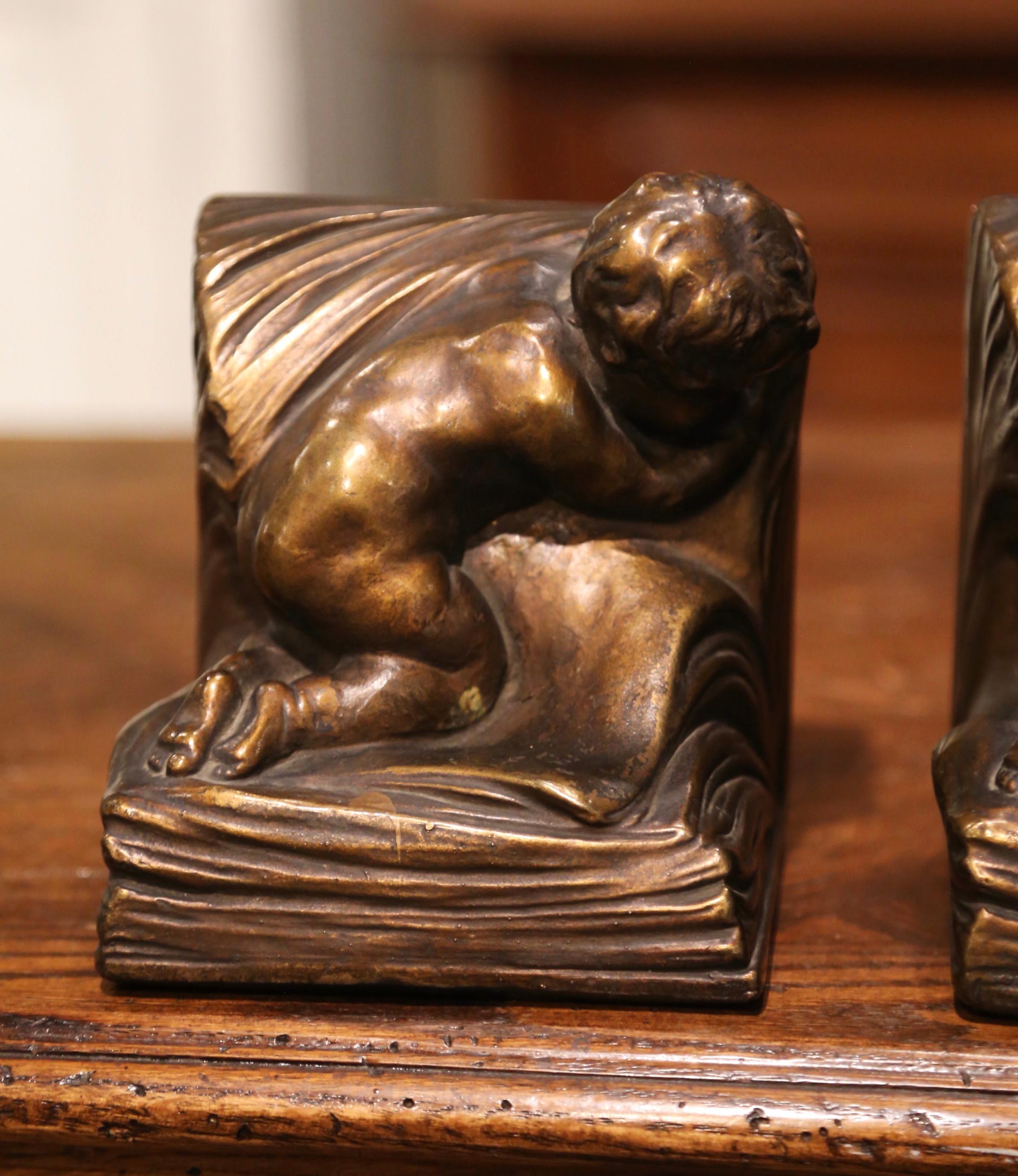 armor bronze bookends