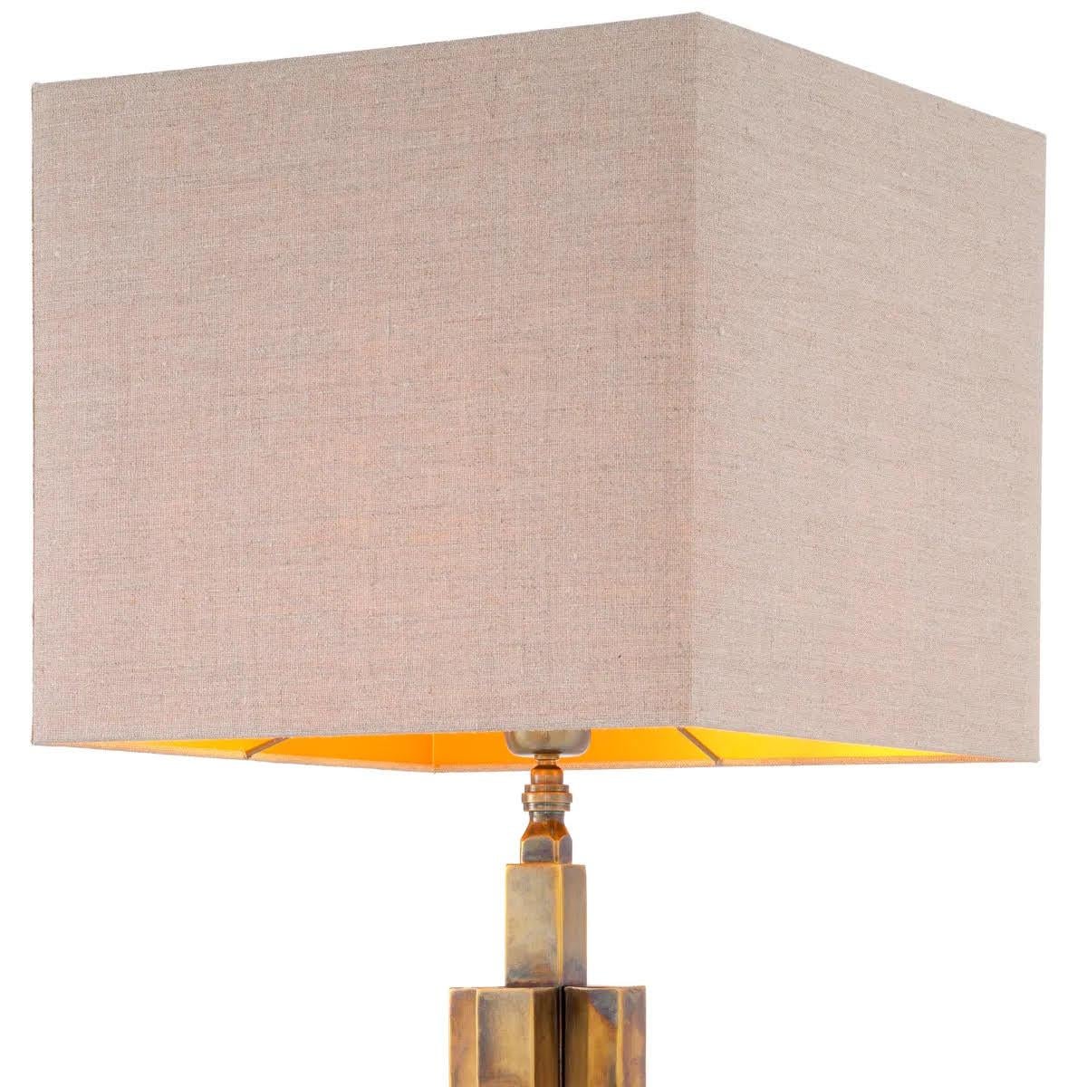 French Pair of Patinated Brass Table Lamps, Granite Base, Artistic Design. For Sale
